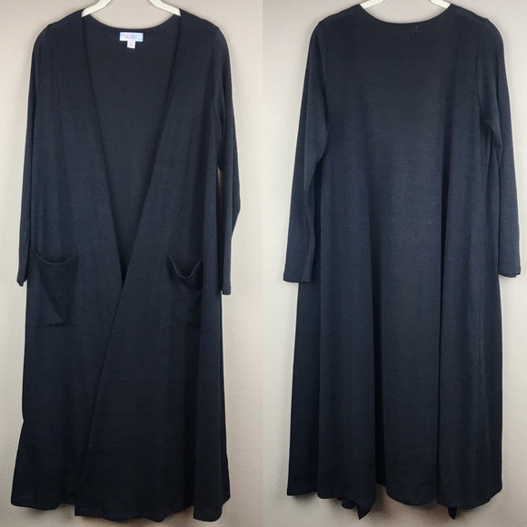 Lularoe Black Sarah Duster Cardigan: size Small - Picture 2 of 8